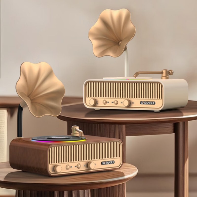 Apple Music Audio Quality - V13 Беспроводной Bluetooth-динамик Ретро-грамофон Настольная Hi-Fi