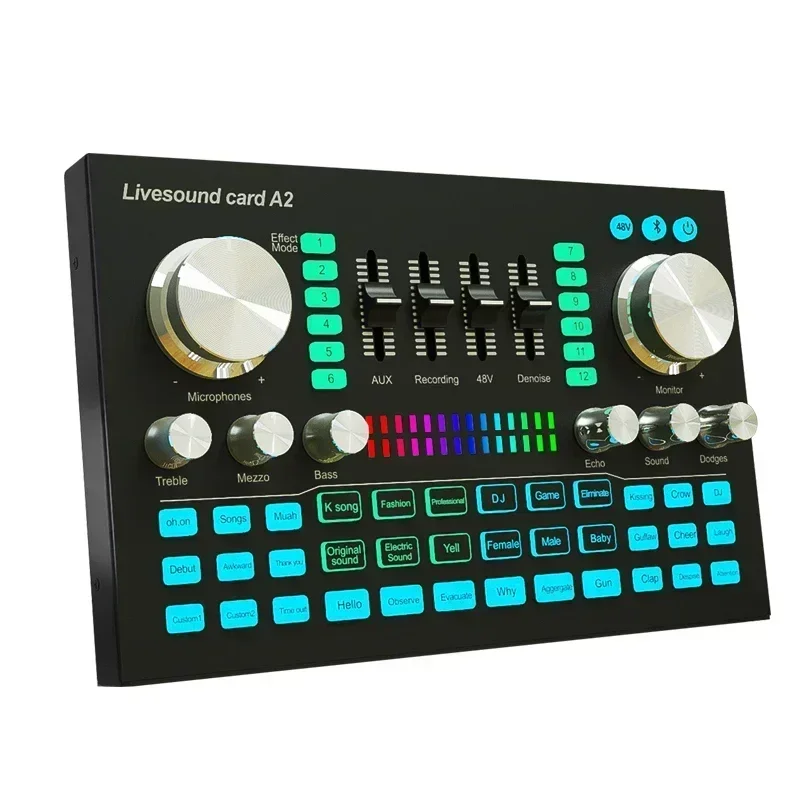 Audio Music Mixer - Звуковая карта A2, живой звук, Bluetooth-совместимый