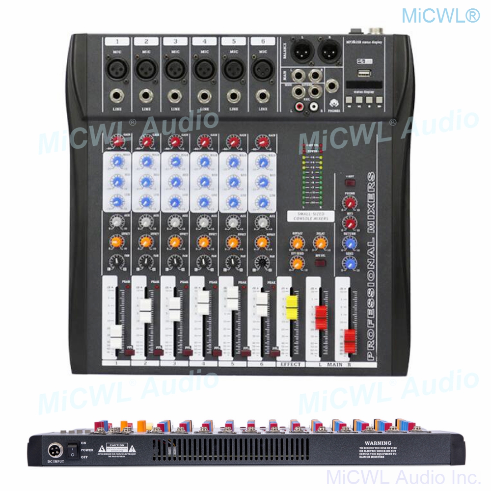 Audio Music Dj - Аудиомикшер MiCWL 6-канальный Bluetooth Музыка USB