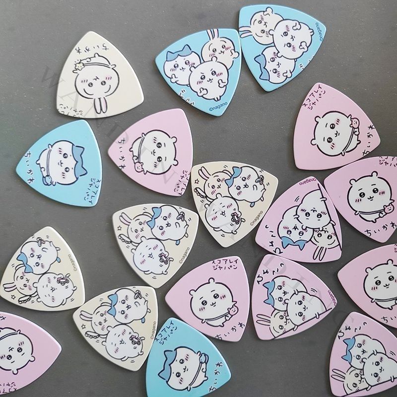 Electric Guitar Pick Pack - Милые мультяшные треугольные медиаторы Chiikawa (желтые,