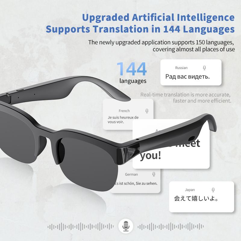 Audio Music Ai - Умные аудио-очки с ИИ, беспроводной Bluetooth-звонок,
